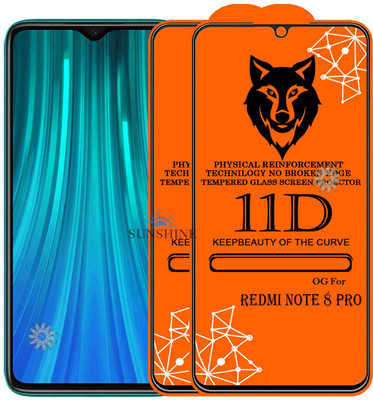 SUNSHINE Tempered Glass Guard for REDMI NOTE-8 PRO Edge to Edge Tempered Glass(Pack of 2)