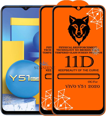 SUNSHINE Tempered Glass Guard for VIVO-Y51 (2020) Edge to Edge Tempered Glass(Pack of 2)