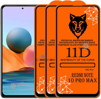 SUNSHINE Tempered Glass Guard for REDMI NOTE-10 PRO MAX Edge to Edge Tempered Glass(Pack of 3)