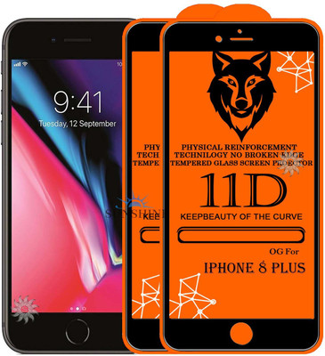 SUNSHINE Tempered Glass Guard for IPHONE-8 PLUS Edge to Edge Tempered Glass(Pack of 2)