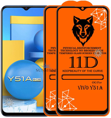SUNSHINE Tempered Glass Guard for VIVO-Y51A Edge to Edge Tempered Glass(Pack of 2)