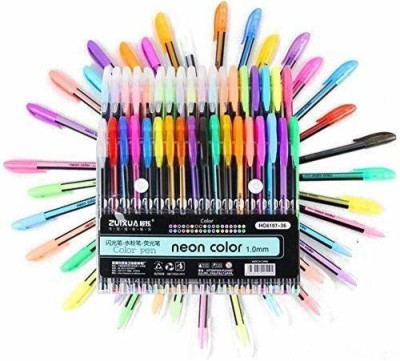 KARTUNBOX 48 PCs Neon Color Ink Pen Set For Scrapbook Card Making, Kids Coloring set Fine Tip Nib Sketch Pens(Set of 48, Multicolor)