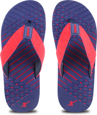 Sparx Men Flip Flops(Navy, Red , 8)