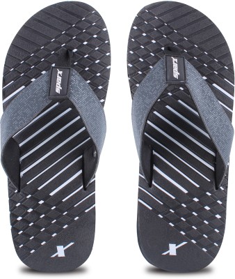 Sparx Men Flip Flops(Black, Grey , 9)