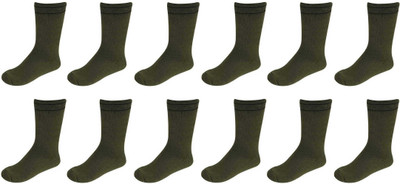 Akeeta Men Solid Mid-Calf/Crew(Pack of 12)