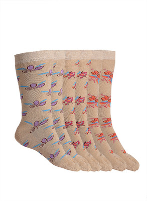 Texlon Women Printed Mid-Calf/Crew(Pack of 3)