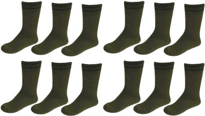 Akeeta Men Solid Mid-Calf/Crew(Pack of 12)