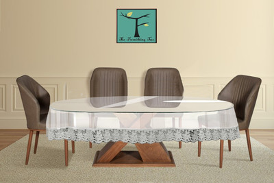 The Furnishing Tree Self Design 6 Seater Table Cover(Transparent, PVC)
