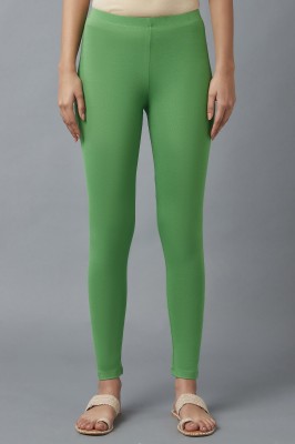 ELLEVEN Solid Women Green Tights