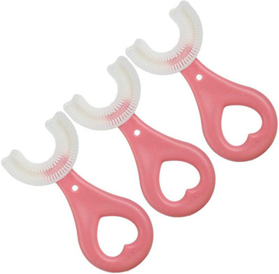 ZUVILIKA U Shape Toothbrush Kids, U-Shaped Toothbrush for Kids Age 2-12 (3 brush) Soft Toothbrush(Pack of 3)