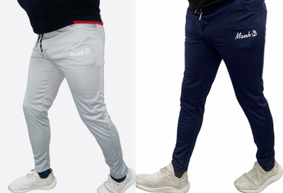 mank D Printed Men Grey, Blue Track Pants