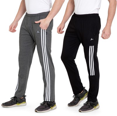 Zeffit Striped Men Black, Grey Track Pants