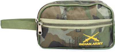 Overnice Beautiful Army Travelling Kit Pouch with 3 Zip Pockets with 1 side pocket Travel Toiletry Kit(Green)