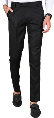 APFABRICS Regular Fit Men Black Trousers