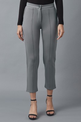 ELLEVEN Regular Fit Women Grey Trousers