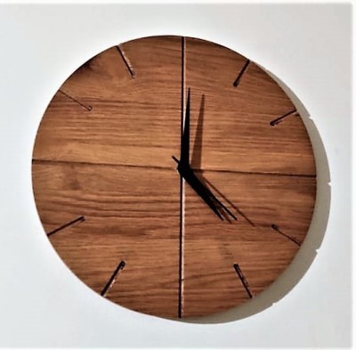 harsh interiors Analog 12 cm X 16 cm Wall Clock(Brown, Without Glass, Standard)