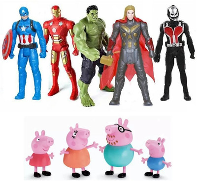 RIGHT SEARCH AVENGER+PEPPA PIG TOY SET FOR KIDS-01(Multicolor)