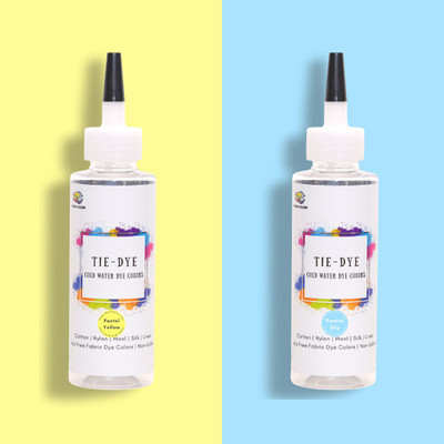 KADAM Tie Dye Bottle Combo 6 : Pastel Yellow - Pastel Sky | Cold Water Fabric Dyes