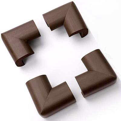 SIYANSHU 4 Piece Soft Baby Proofing Corner Guards & Edge Table Corner Protector(Brown)