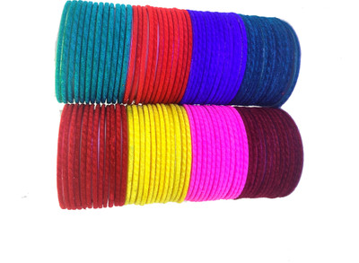 DURGANSH Glass Turquoise Bangle Set(Pack of 144)