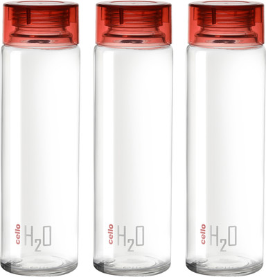cello 920 ml Glass Bottle(Pack of 3, Red)