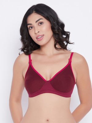 Clovia Women Maternity/Nursing Non Padded Bra(Maroon)