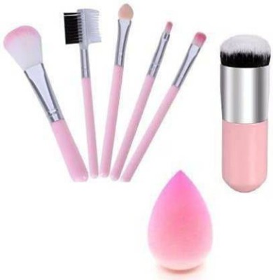 VARFX 5 Pcs Makeup Brush 1 Blender Round Foundation Brush (Pack of 5)(Pack of 7)