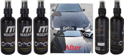 M3CARE Liquid Car Polish for Windscreen, Dashboard, Metal Parts, Metal Parts, Headlight, Exterior, Chrome Accent, Bumper(1000 ml, Pack of 5)