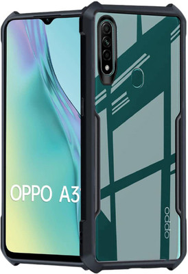 SUNSHINE Back Cover for OPPO-A31 (2020) (Crystal Glass Back | Camera Protection | Shockproof Bumpers )(Black, Grip Case, Pack of: 1)
