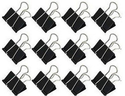 Msquare Supplies clip 19MM STEEL binder clips(Set of 12, Black)