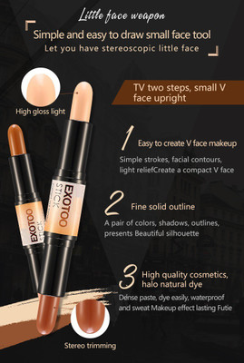 JANOST 3D Makeup Contour Highlight Stick Double-ended Contouring Highlighter  Concealer(BEIGE, 8 g)