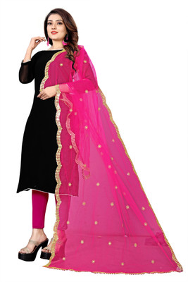 S And H Designer Net Embellished Women Dupatta