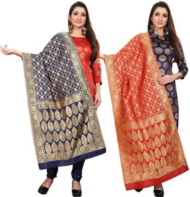 HYPHORIAA Silk Blend Embroidered Women Dupatta