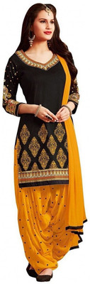 YASHIKA Crepe Solid, Floral Print, Printed, Geometric Print Salwar Suit Material