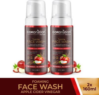 COROnation Herbal Apple Cider Vinegar Foaming  - Pack of 2 Face Wash(320 ml)