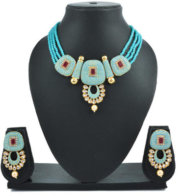 Zcarina Alloy Gold-plated Multicolor Jewellery Set(Pack of 1)