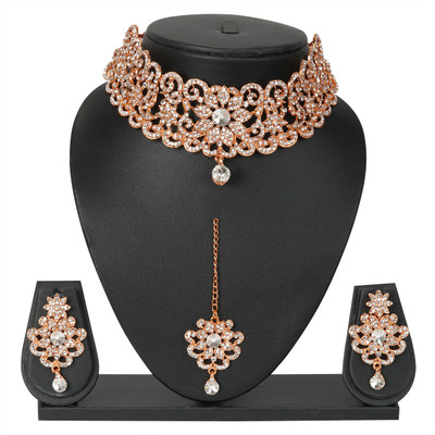 TRISHOOLIN ARTS Alloy Rhodium Rose Gold Jewellery Set(Pack of 1)