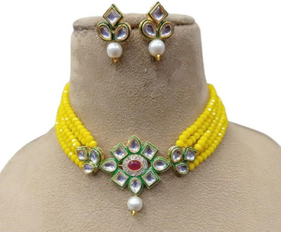 GEODE DELIGHT Alloy Gold-plated Yellow Jewellery Set(Pack of 1)