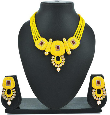 GEODE DELIGHT Alloy Gold-plated Yellow Jewellery Set(Pack of 1)