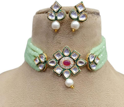 Zcarina Alloy Gold-plated Multicolor Jewellery Set(Pack of 1)