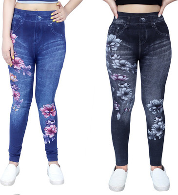 Nios Fashion Jegging For Girls(Multicolor, Pack of 2)