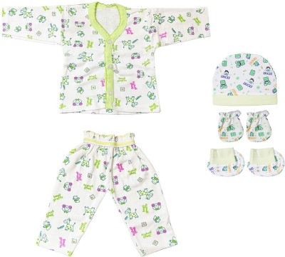 famcomf Kids Nightwear Baby Boys & Baby Girls Printed Cotton Blend(Green Pack of 1)