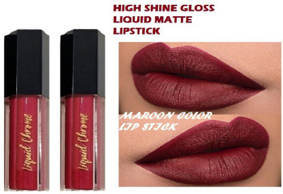 YAWI RICH GLOSSY NON STICKY MATTE CHROME LIQUID LIPSTICK(BLOODMOON, 12 ml)