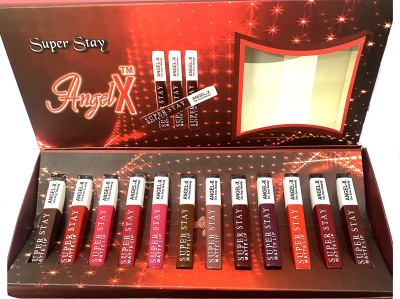 AngelX Crazy 12 pc set Liquid matte lipstick(Multicolour, 60 ml)