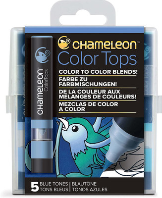 Chameleon Color Tops - 5 Pack Blue Tones(Set of 5, Blue Tones Color)