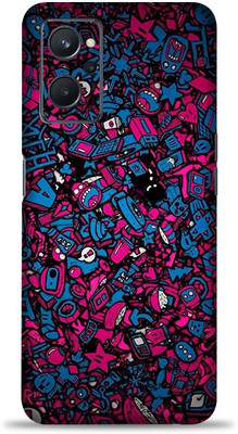OggyBaba Realme 9i, Blue Doodle Skin Guard, An Elegant Mobile Skin(Blue Doodle skin multicolor with ultra matte finish)