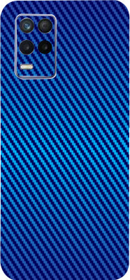 Mclaxa Blue Carbon Fiber Mobile Back Skin., Blue Carbon Fiber, Realme 8s 5g Mobile Skin(Blue Carbon Fiber Skin With Super Matte Finish.)