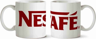 Fasionica Mart Nescafe Printed Coffee Ceramic Coffee Mug(350 ml)