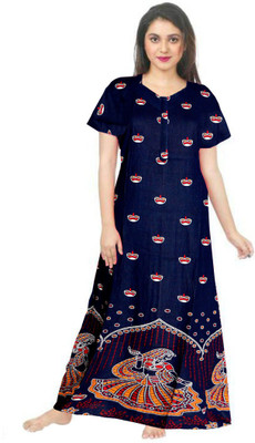 AAKARSHANA CREATION Women Nighty(Blue)