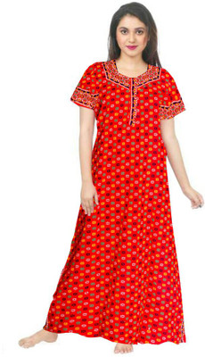 AAKARSHANA CREATION Women Nighty(Red)